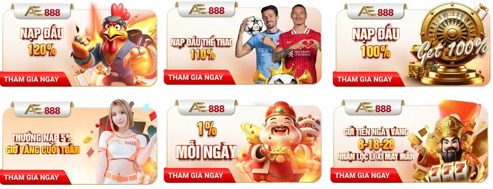 Khuyến mãi nạp mỗi ngày tại nhà cái AE888
